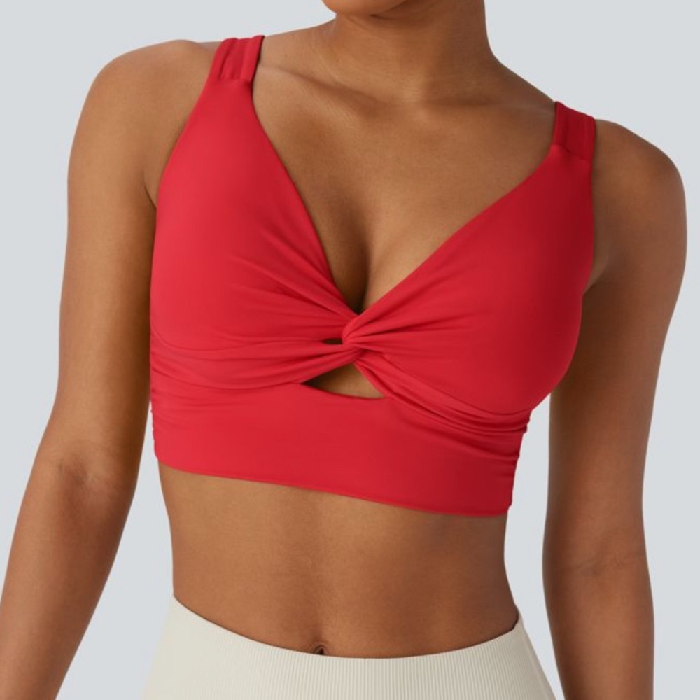 HALARA Red Twist Front Tank Top